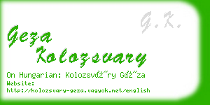 geza kolozsvary business card